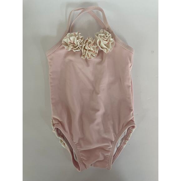 Ruffle butts Pink Swimsuit  with flowers Girls 12-18 Months - Picture 1 of 3